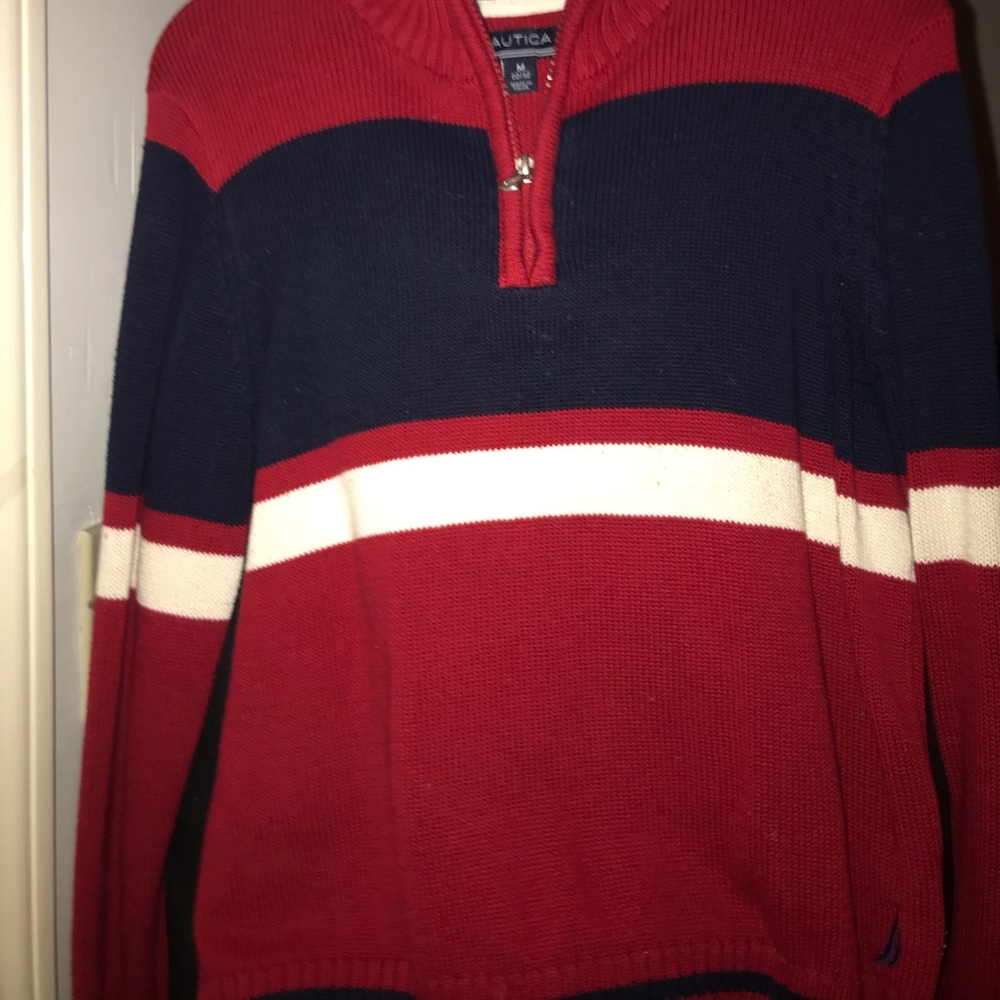 Nautica red black and white shirt!